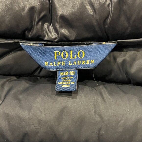 Polo Ralph Lauren Girls Down Puffer Jacket, Black, M 8-10 - Picture 3 of 11